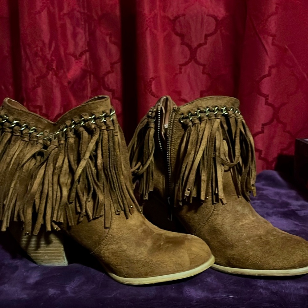 Fringe booties